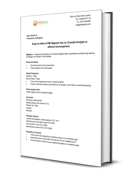 Research Study for effect of the PureWave™ PMF Cell on different microorganisms